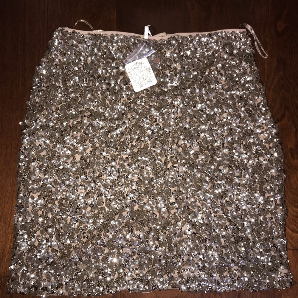 Freepeople sequined sparkly shiny short mini skirt